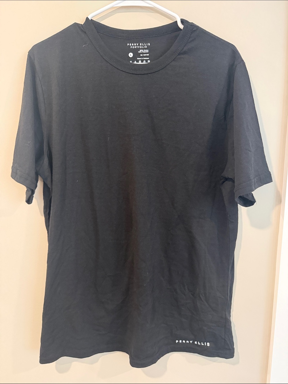 Perry Ellis Black Short-Sleeve Crewneck Tee